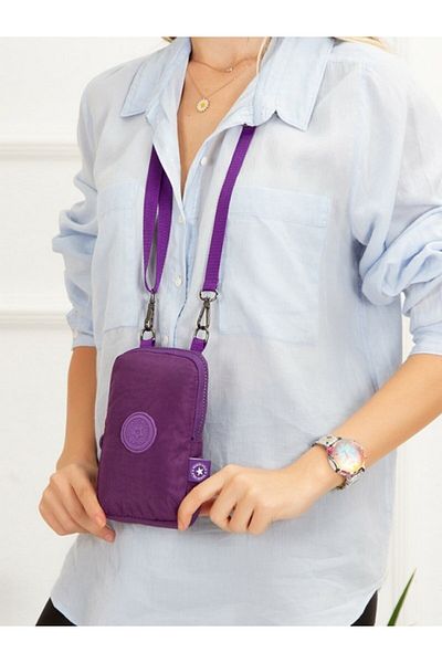 Newish Polo Women's Waterproof Crinkle Mini Bag Phone Wallet And Passport Cross Shoulder Bag With Neck Strap