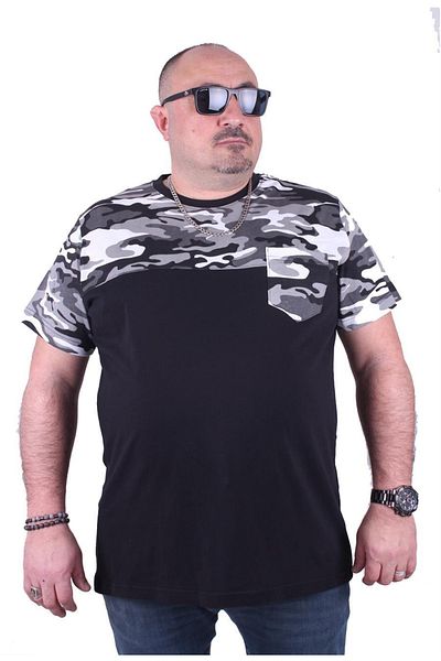 MocGrande Large Size Men's Camouflage T-Shirt with Pockets 23145 Fume