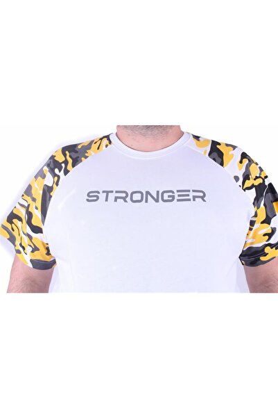 MocGrande Men's Large Size Raglan Sleeve Camouflage T-Shirt 23146 Mustard