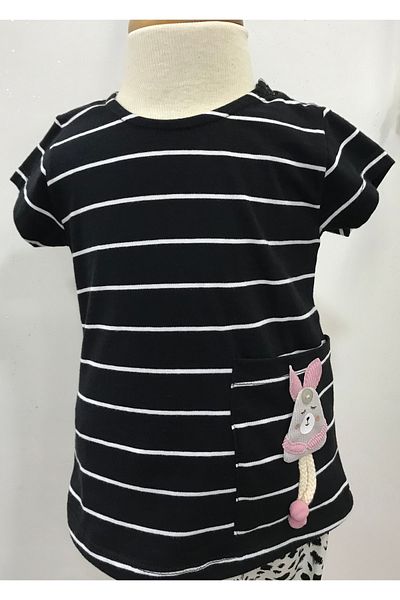 Çikoby Baby Girl Striped T-Shirt with Accessories