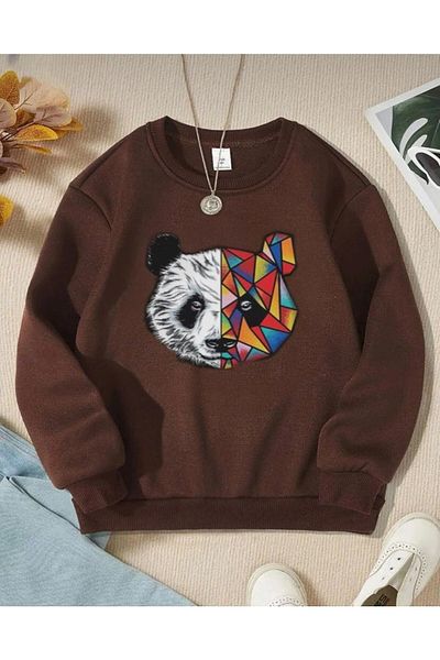 Serays moda Дебел суичър за момичета и момчета с щампа Panda