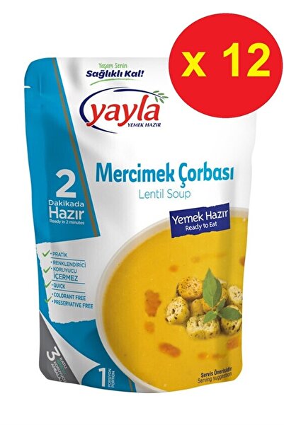 Yayla Yemek Mercimek Çorbası 250 Gr X 12 Adet
