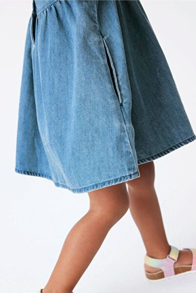 Pink Hippo Kids Καλοκαιρινό τζιν φόρεμα με μανίκια για κορίτσια