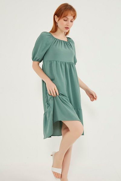 MEECY Rochie de damă cu guler Madonna din mentă