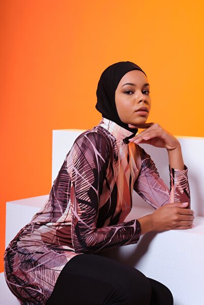 ALFASA Купальник хіджаб з візерунчастим коміром-стійкою