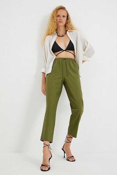 Koton Tie Waist Linen Trousers