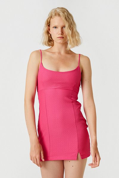 Koton Strappy Mini Dress U Neck