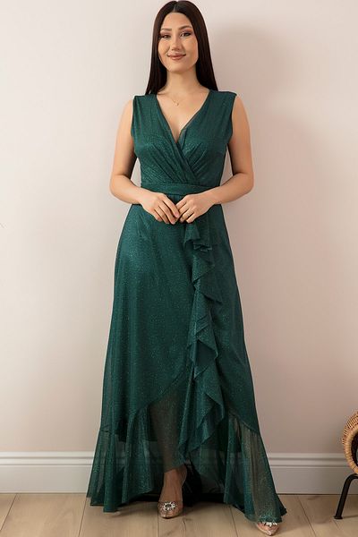 PULLIMM Zero Sleeve Double Breasted Long Dress 13394
