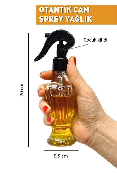 Deftion Otantik Cam Sprey Şişe Yağdanlık Airfryer Püskürtmeli Yağlık Yağ Fısfısı Airfray Fısfıs Püskürtücü