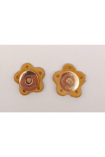 angel çanta aksesuar Muștar din piele naturală, model de flori, cu fixare magnetică, metal auriu deschis