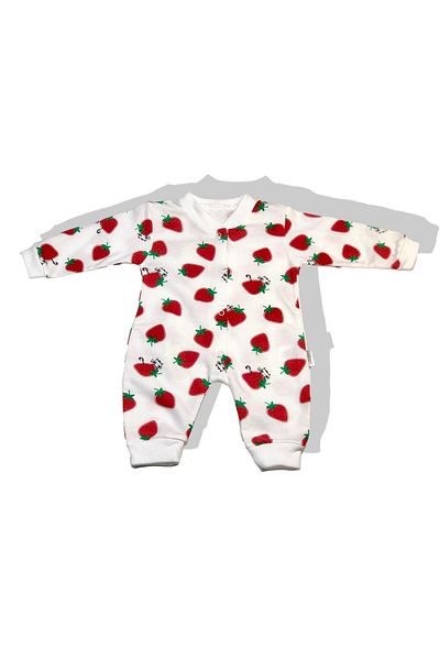 Nayinom Strawberry Cuffed Baby Rompers