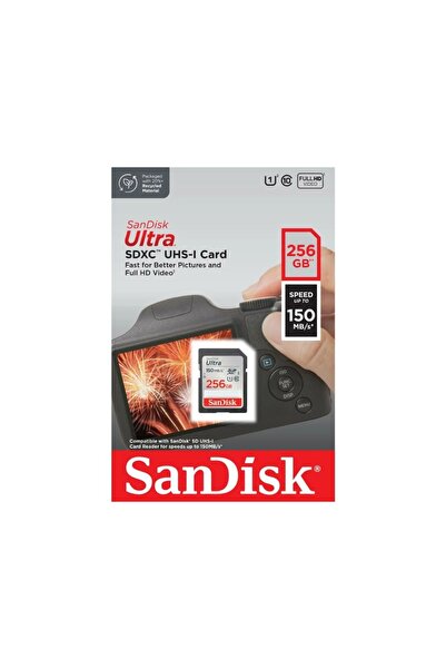 SanDisk بطاقة ذاكرة Ultra 256gb 150mb/s Sdhc/sdxc Class 10 Uhs-i Sdsdunc-256g-gn6in