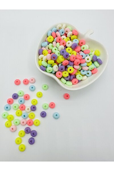 Egem aksesuar 20 قطعة من الخرز البلاستيكي المسنن المستدير المختلط الملون لصنع...