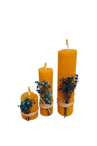 Çağıl organizasyon Balmumu Mum El Yapımı 3'lü Set