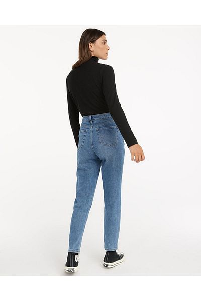 Laluvia Modré Mom Jeans s vysokým pasem