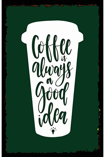 hediyeniburadabul Poster retro din lemn cu tematică ceai și cafea