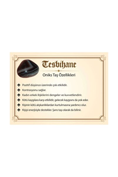 Tesbihane 925 проба срібла, півмісяць з бахромою, куля з оніксом, натуральний камінь, чотки 10010459