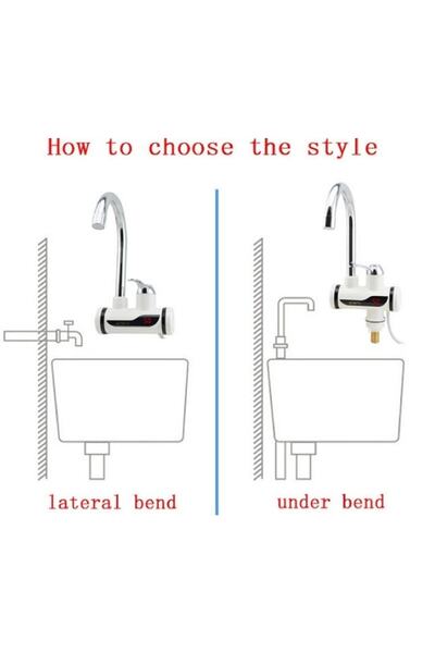 Wevolt Elektrikli Ani Su Isıtıcı Musluk Termal Ani Su Isıtıcı Musluk Duvar Giriş.çelik Siprel Başlık Hediye