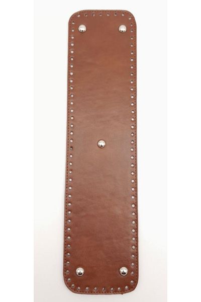 angel çanta aksesuar Faux Leather Tan Color 40x10 Cm Rectangular Bag Base with Silver Apparatus
