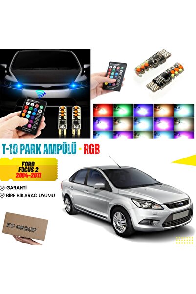KG GROUP Ford Focus 2 2006 Uyumlu T10 Kumandalı Park Ampulü Rgb Led