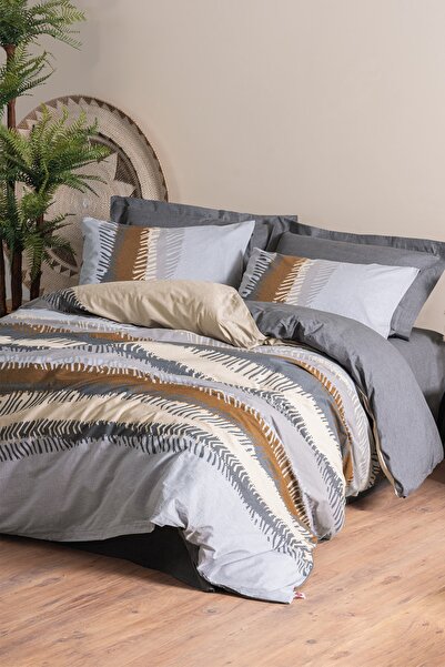 Cotton Box طقم غطاء لحاف مزدوج من توبراك أسيل أنثراسايت