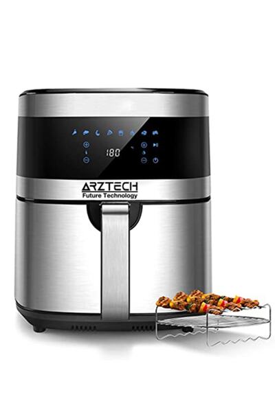ARZTECH Airfryer Xxl 6.5 Lt Hediye 3 Şisli Çelik Izgara