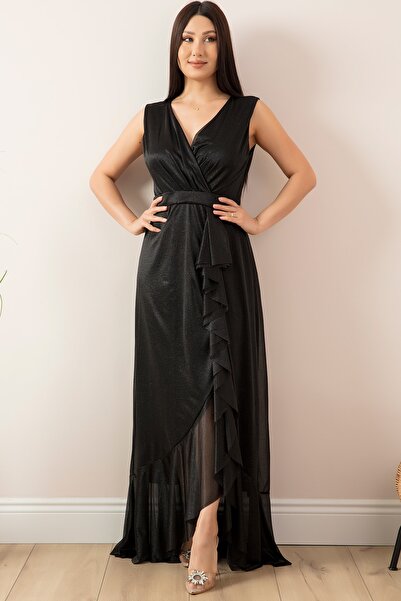 PULLIMM Zero Sleeve Double Breasted Long Dress 13394