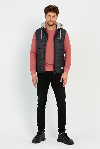 Wise Антрацитовий чоловічий надувний жилет - знімний капюшон, підкладка з трикотажу