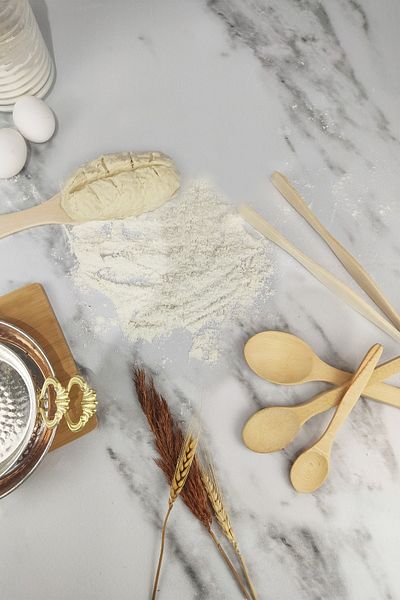 Digithome 5 Piece Natural Wooden Kitchen Utensils and Dough Set - Sml001 C1-1-207