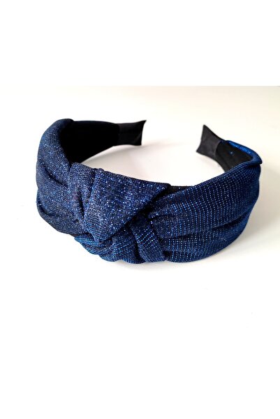 HALHALMILL Lacivert Simli Düğüm Saç Bandı Taç