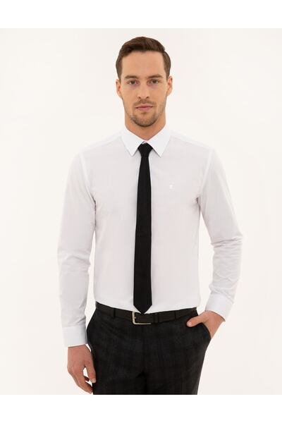 Pierre Cardin Дакрон тканина Slim Fit біла сорочка