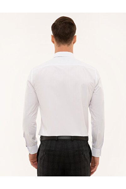 Pierre Cardin Λευκό πουκάμισο Dacron Woven εφαρμοστό