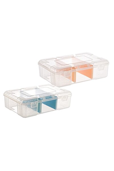 Asrın plastik Tekreyonda Organizer Kutu Box Dikiş Kutusu Şeffaf Vida Makyaj K...