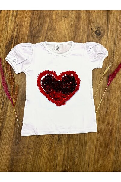 Çello mello Bumbac pieptănat cu inimă, alb, pentru fete