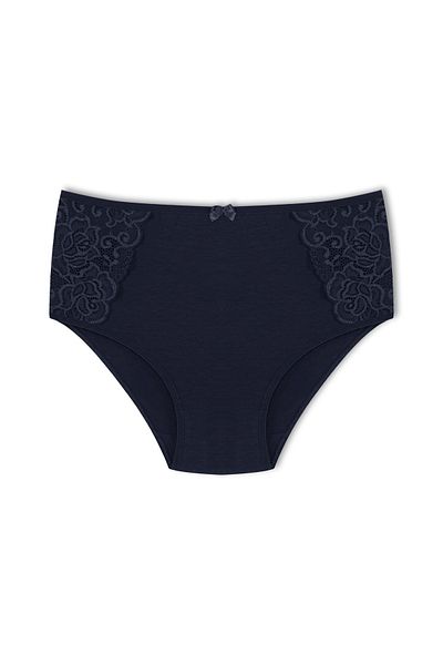 HNX 2-Piece Cotton High Waist Large Size Bato Women's Panties with Lace Detail on the Sides