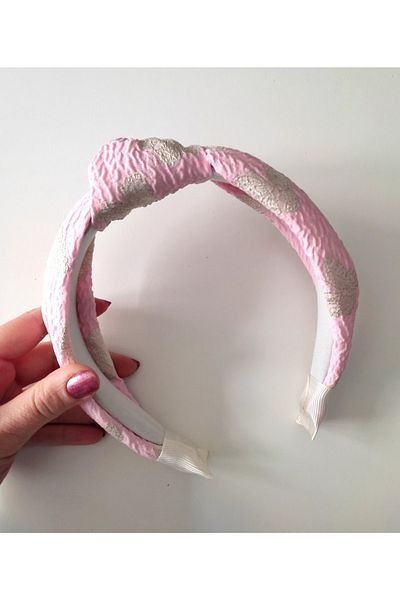 HALHALMILL Pink Glitter Butterfly Knot Hair Band Crown