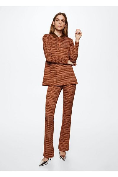 MANGO Woman Tricou polo cu fermoar pe guler