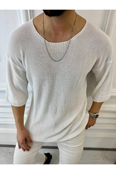 elkumoda Τιπώτ Πλεκτό Τιπώτ Αναπνεύσιμο Δεν Ιδρώνει Oversize Χαλαρή Κωπή Τι-σερτ