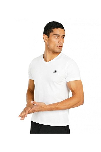 lumberjack Ανδρικό μπλουζάκι 3m M-ct106 Bsc V Nk T-sh 4fx Λευκό
