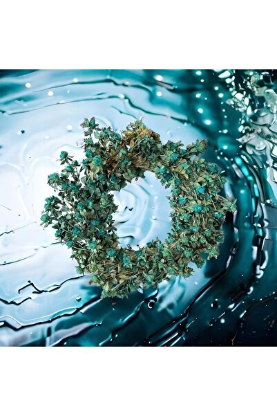 Art Pine Natural Safran Çelenk Turkuaz Mavi Aşkı 38cm - Hobi Parti Eğlence Yılbaşı Kapı Süsü , Duvar Dekor