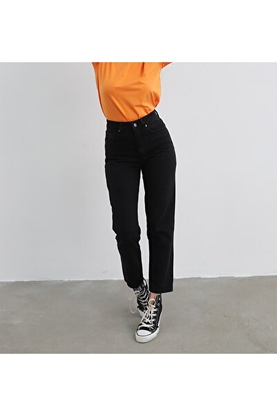 DRC trend Blugi Venus negri cu talie înaltă Mom Fit Boyfriend