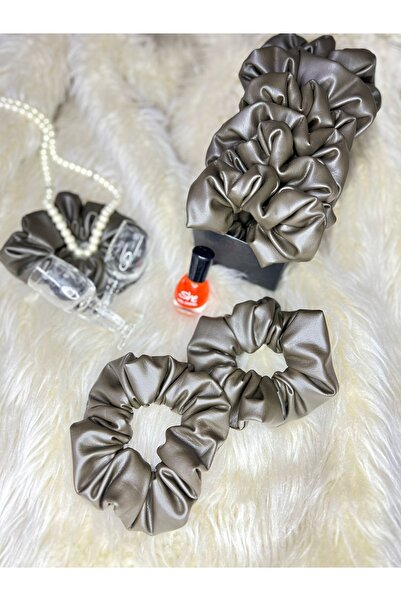 Donna Liberta Dark Khaki Leather Hairpin Girl Child Handmade Soft Cotton Bagel Hair Clip Buckle021