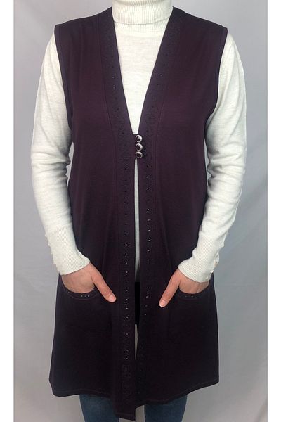 MİSS BEYZA Long Daily Purple Combed Cotton Vest