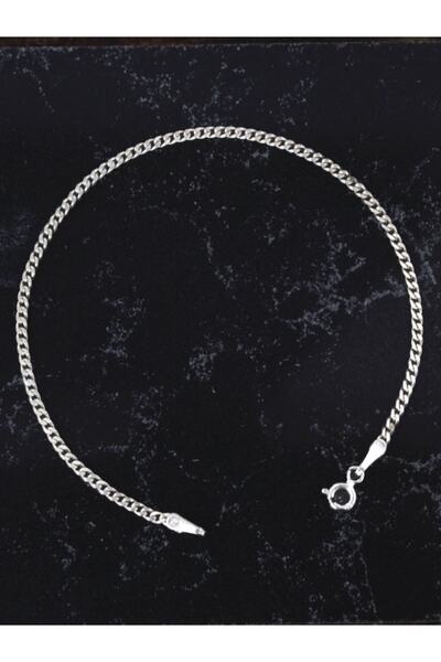 bymissmücevherat 925 Ayar Gümüş 2 Mm Ince Gurmet Erkek Bileklik