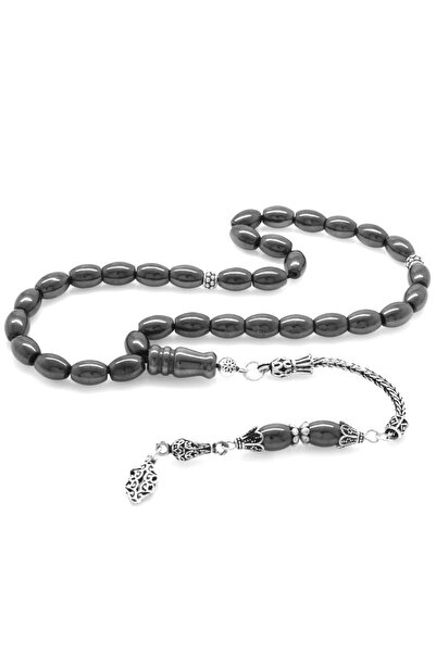 Tesbihane 925 проба срібла з бахромою, різаний гематит, натуральний камінь, чотки 101001985