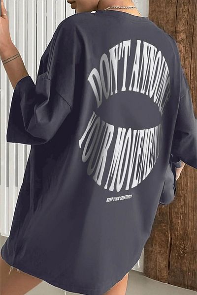 Keywest Μπλουζάκι από βαμβακερό μπλουζάκι Unisex Oversize Dont Printed