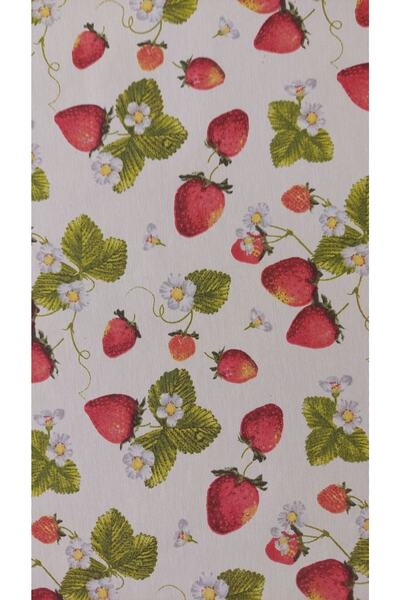 gonk Round, Strawberry Patterned, Duck (Liquid Repellent, Stain Resistant) Fabric, Table Cloth