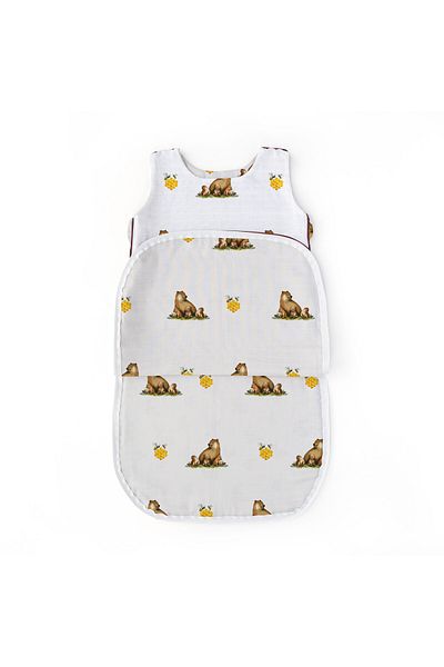 DEUX LAPINS 100% Cotton Muslin Baby Sleeping Bag 0.5 Tog - L'Ours