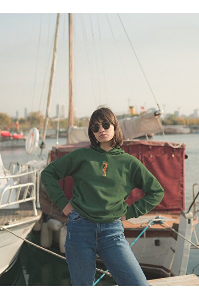 Double Tank Denizatı Nakışlı Kapüşonlu Sweatshirt