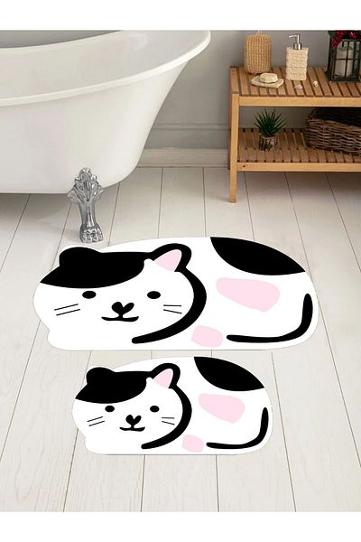 eco concept Cat Bath Mat, Toilet Seat, Non-Slip Base Toilet Seat, Decorative Mat, Dowry Box